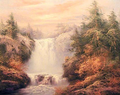 Landschaft mit Wasserfall by Rachab