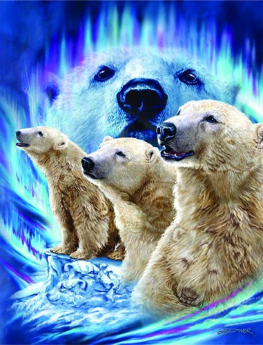 Eisbären und Polarlichter Dufex Alubild Bild