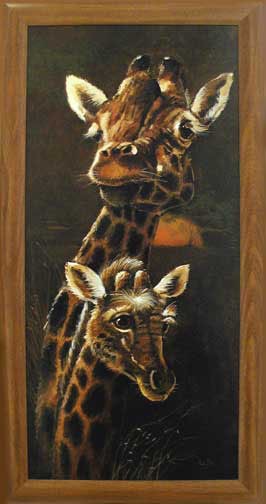 Wandbild "Giraffen" fertig gerahmt, 40x77 cm