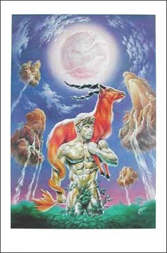 Sternzeichen Steinbock von Enrique Nieto - Kunstdruck Poster 30,5 x 44 cm 