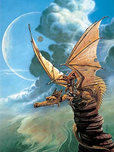 Drache und Drachenreiter Alu Bild