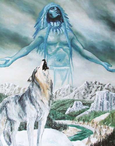 Häuptling und heulender Wolf by Yanozha