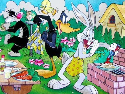 Looney Tunes, Picknick- Alu Bild 21x26