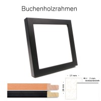 Buchenholzrahmen 25x25 cm in Natur oder Schwarz matt