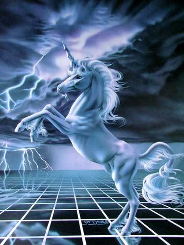 Einhorn im Gewitter Poster 40x50