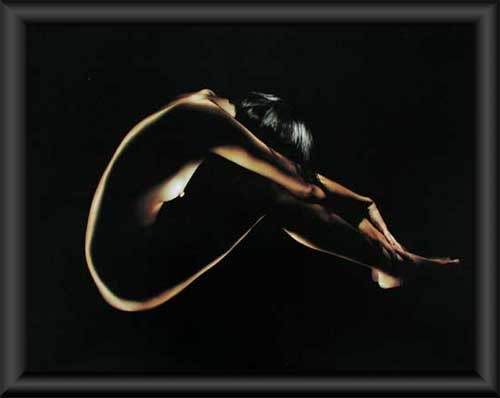 Wandbild Frauenakt in schwarz-gold