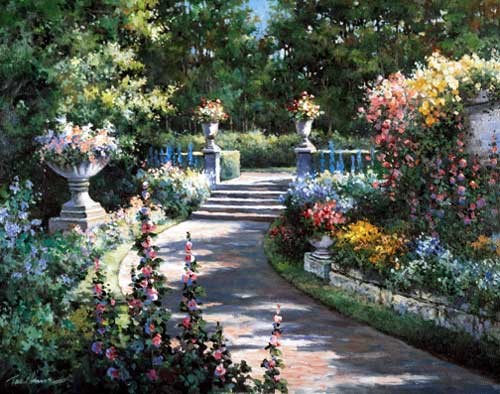 Blumen-Gartenweg, Chiu Kunstdruck 56x71 cm