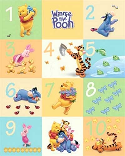 Winnie Puuh und Zahlen Poster 40x50