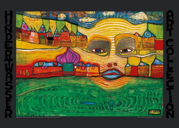 Kunstdruck Hundertwasser Irinaland über Balkan