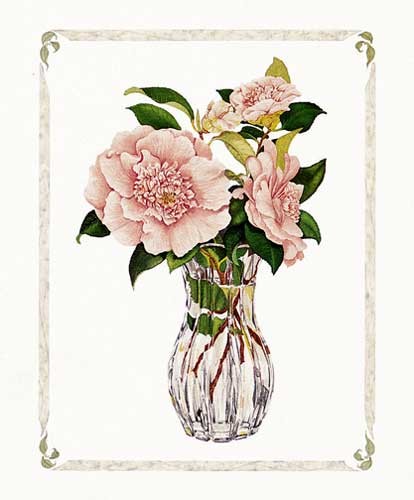 Pinke Rosen in der Vase Kunstdruck 20x25