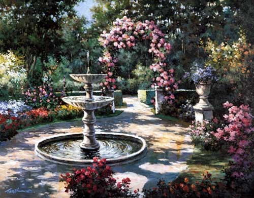 Springbrunnen Chiu, Kunstdruck 56x71