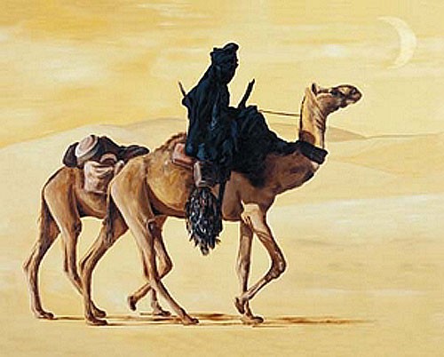 Tuareg mit Kamelen Poster