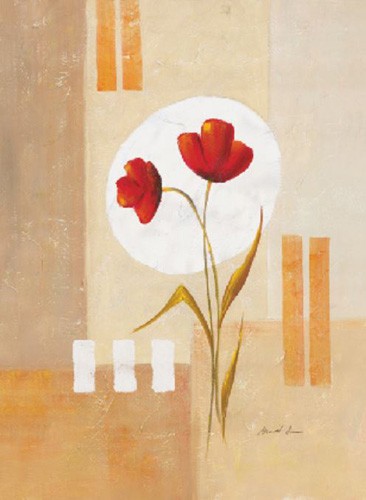 Rote Mohnblumen Abstrakt Kunstdruck