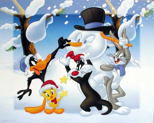 Tweety und Schneemann Poster 40x50 cm
