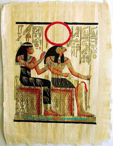 Amentet und Re-Harachte Bild auf Papyrus