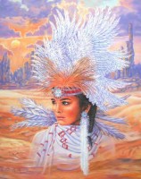 Indianerin als Braut mit Federschmuck Poster 40x50 Indianerin als Braut mit Federschmuck Poster 40x50