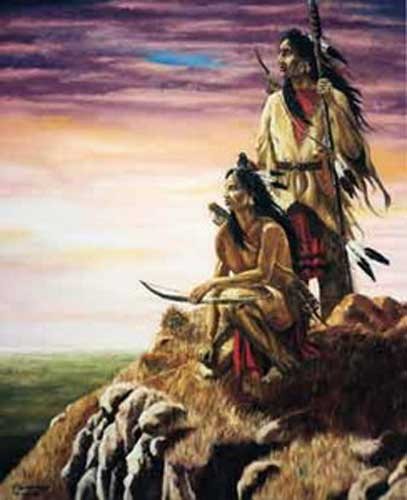 Indianer am Bergspitze