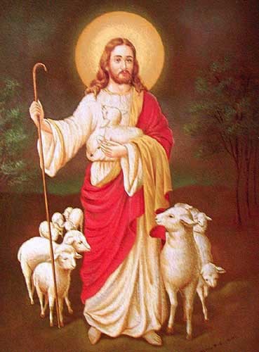 Jesus und seine Schafe- Bild