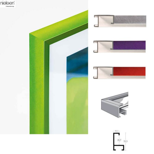 Nielsen Alu-Bilderrahmen 100x100 cm, eckiges Profil Nr. 221