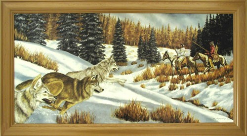 Indianer, Wölfe im Winter by J. T. Vogtschmidt