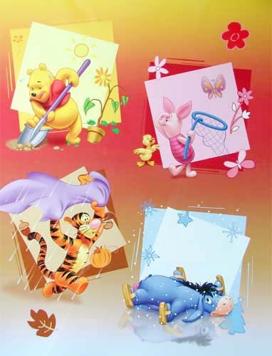 Die Vier Jahreszeiten mit Winnie Puuh Poster 40x50 cm