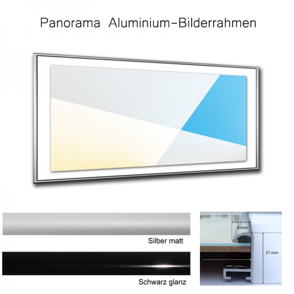Alurahmen 70x30 / 30x70 schwarz, silber