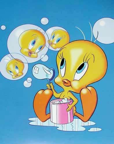 Tweety und Seifenblasen Poster 40x50 cm