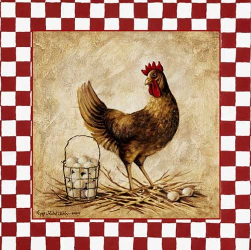 Kunstdruck 30x30 cm: Henne