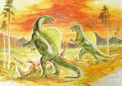 Dinosaurier Spinosaurus Dufex Postkarte