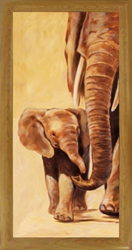 Kleiner Elefant Wandbild 40x77 cm