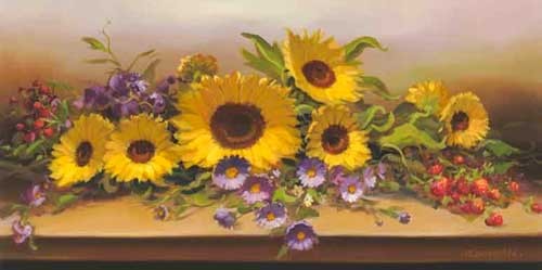 Komposition mit Sonnenblumen