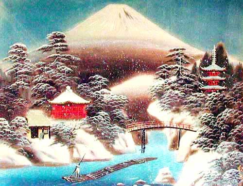 Dufex Alubild 16x21 cm: Winter Scene at Mt. Fuji by Shugetsu 