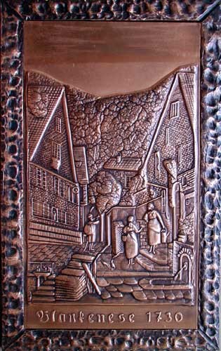 Hamburg, Blankenese um 1730 Kupfer-Relief-Bild