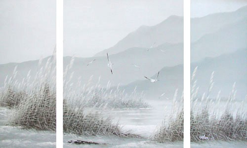 Wasserlandschaft und Möwen by William