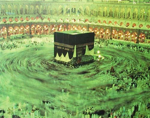 Grünes Licht über Mekka Poster 40x50 cm