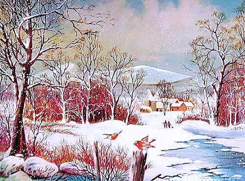 Winterliche Landschaft- Alu Bild 16x21