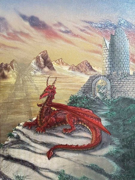 Vintage Dufex Alu Bild Red Dragon