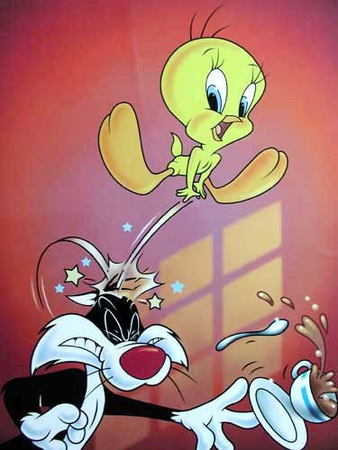 Tweety und Sylvester Sprung Poster 40x50 cm