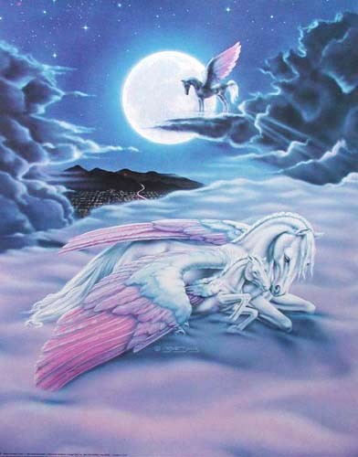 Pegasus und Vollmond by Sue Dawe