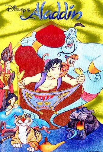 Aladdin auf fliegendem Teppich Postkarte