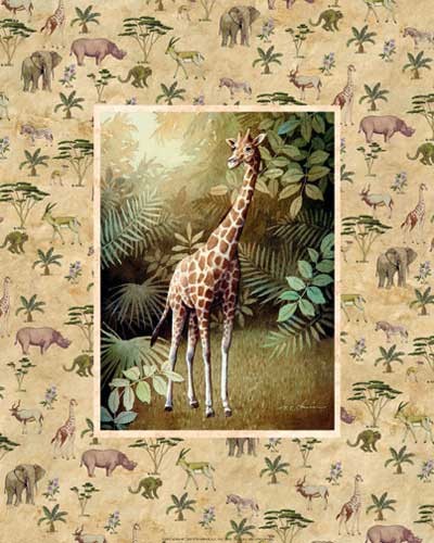 Giraffe aus der Serie Safari -Kunstdruck 20x25 cm