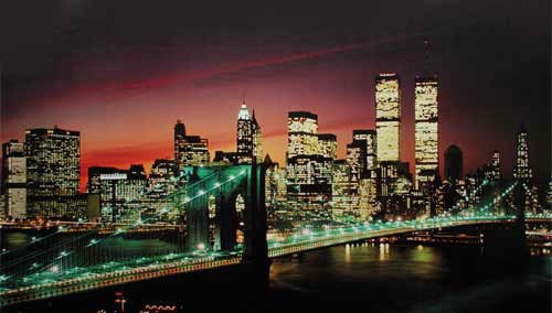 New York, Brooklyn Bridge at Night