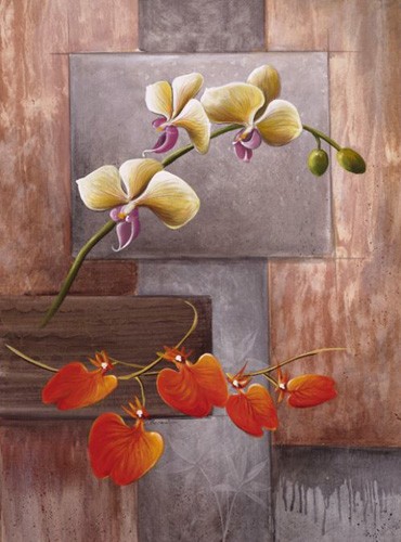 Orchidee mit abstraktem Hintergrund