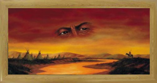 Wandbild 40x77 cm : Indianer Vision