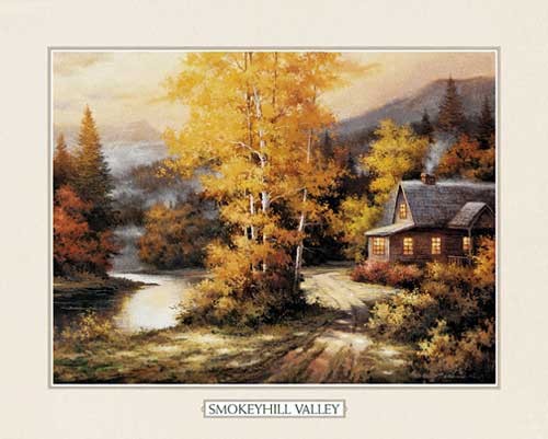 Smokeyhill Tal von Chiu Lithodruck 56x71 cm