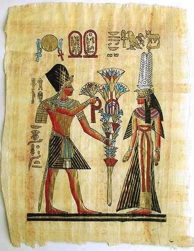 Nefertari und Ramses II Papyrus-Bild