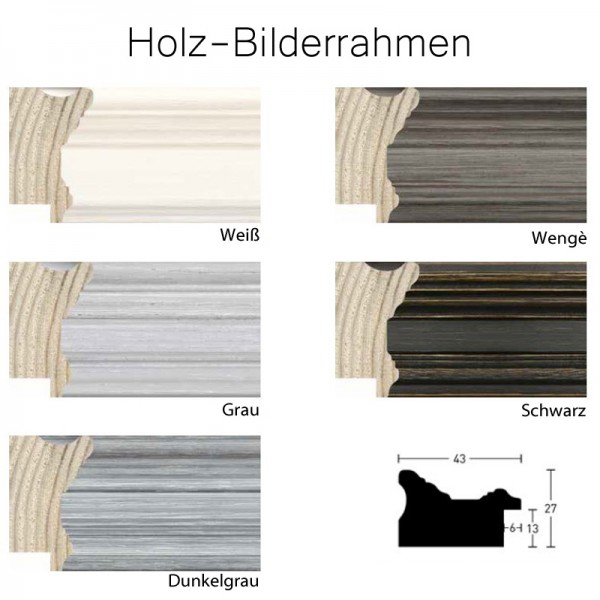 Holzrahmen 120x120 cm, weiß, grau, wenge, schwarz