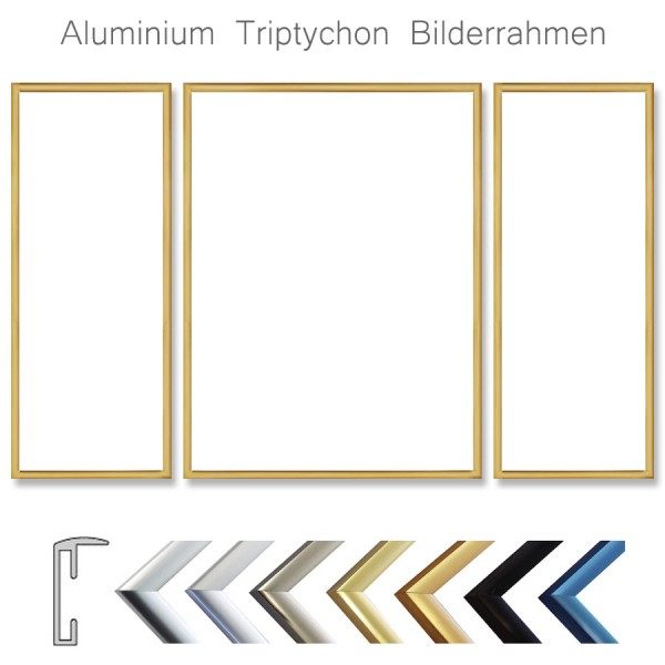 Triptychon Bilderrahmen aus Aluminium - viele Formate