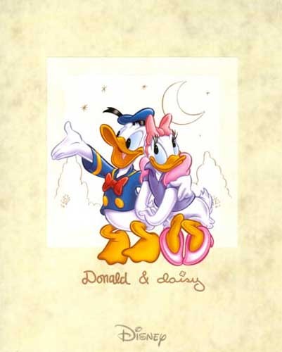 Donald Duck und Daisy unterm Halbmond Poster 40x50 cm