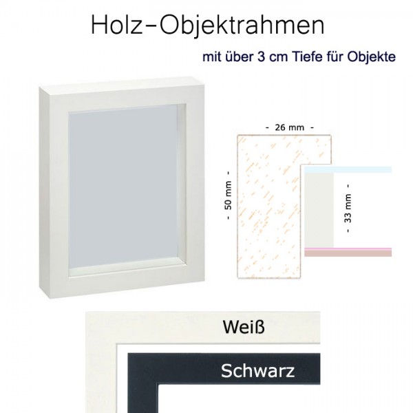 Objektrahmen 30 x 30 weiß und schwarz